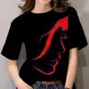 Damen T-Shirt Damenmode Retro Face Print Theme Kurzarm T-Shirt O-Ausschnitt Basic Shirt Top Sommer Übergroße Y2k Kleidung für Mädchen 230518