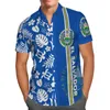 Męskie koszule El Salvador 3d Beach Hawaiian 2023 Summer Blue Shirt Short Sleeve Streetwear Oversize 5xl Camisa Social Chemise Homme