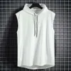 Heren tanktops mannen spier hoodie vest mouwloze pure kleur allemaal passen bij losse zweet absorptie zomer t-shirt voor gym workout fitness 230518