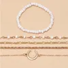 Bangle Alyxuy 5pcs Vintage Moon White Kead Charm Gold Twist Bracelets Zestaw boho dla kobiet biżuteria z koralików na nadgarstki