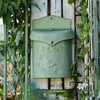 Garden Decorations Pastoral Låsbar Secure Iron Post Box Vintage Handmade Metal Letter Spaper Mail Wall Mounted Creative Mailbox HW176 230518