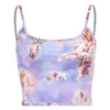 Kvinnors tankar Camis Sexig Slim Sling Angel Print Summer Camisole Women's Sexy Streetwear Short Croped Navel Bra Top P230519