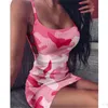 Grundläggande avslappnade klänningar sommar Camo Slip Dress Sexig Women Axless Sleveless Camouflage Print Mini Clubwear Party LTHTD2365XH 230518