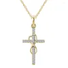 Hanger kettingen Faith Cross ketting vintage oneindigheidssymbool wikkelend kristal voor vrouwen klassieke religieuze sieraden