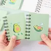 Creative Little Fresh Cartoon Coil This Girl's Heart Mini Notebook Cute Avocado Portable Pocket Diary Book Thick And Delicate