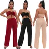 Women's Two Piece Pants HAOYUAN Bright Silk Set Women 2023 Summer Clothes Lace Up Crop Top And Matching Sets Sexy Birthday Club Outfits