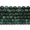 Pärlor Övriga Emerald 6/8/10mm natursten mörkgrön lös distans för smycken som gör DIY handgjorda armband halsband accessoarer annat