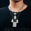 Pendanthalsband S925 Streamline Tag för män Kvinnor Hip Hop Jewelry D VVS -halsband med gratis 2mm Steel Cuban Chain 230519