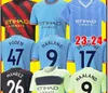 Camisas de futebol 23-24 Thai Quality Customied Shirt GREALISH 7 9 HAALAND BERNARDO 20 GREALISH 10 J.ALVAREZ yakuda Store Dropshipping Aceito Champion Jersey