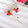 Charme LATS nouveau coréen pétale asymétrique boucles d'oreilles mode longue géométrique cercle gland boucles d'oreilles pour les femmes 2020 Brincos bijoux AA230518