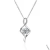 Pendant Necklaces Women Classic Cubic Zirconia Electroplating Necklace Jewelry Collarbone Chain All Match For Banquet Drop Delivery P Dhxno