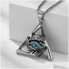 Pendant Necklaces Mens Necklace Devils Eye Triangle Stainless Steel Of Providence All Seeing Jewelry Spiritual Jewelrpendant Drop De Dhkm5