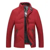 Piumino da uomo 2023 Winter Warm Men Parka Waterproof Inverno Masculina Stand Collar Snow Parka Jacket Nero Rosso