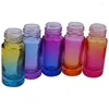 Garrafas de armazenamento gradiente garrafa de bola 10pcs 5ml rolo de vidro grosso em óleo essencial parfum vazio 5 cores com tampa de ouro