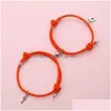 Pulseras con dijes Parejas magnéticas Amor Bloqueo Clave Atracción mutua Relación A juego Amistad Cuerda Pulsera Joyería Gota Dhgarden Dhz2P