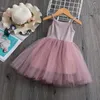 Meisjes jurken zomer schattige lovertjes prinses jurk kinderen mouwloze tule kleding kinderen verjaardagsfeestje vestido paas tutu kostuum 230518