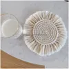 Pads Coasters Matten Beige Boho absorbierende Placemat für hölzernen Tischschutz gewebtes handgefertigt