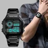 Armbandsur Digital Watch Men's Business 5bar vattentätt rostfritt stål remmar armbandsur män gåvor relogio masculino