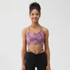 Yoga -outfit 2023 Spring Low Strength Shockproof Sport Bra Dames digitale printing Fitness Sexy Back Cross Dance Tank Top