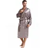 Men's Robes Mens Silk Satin Pajamas Sleepwear Robe Robes Bathrobe Nightgown S~3XL 230519