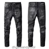 marque Denim Amirres Jeans Designer Pantalon Homme Tendance haute rue mode nouveau trou noir élastique coupe slim petite jambe jeans 698 99MP