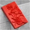 Pendentif Colliers Sculpture Fleur De Lotus Vintage Synthétique Rouge Cinabre Rec Fit Pour Collier Fabrication De Bijoux 36 56Mmb1540 Drop Delivery Dhkvb