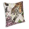 Poduszka /dekoracyjne żywe tygrysy kwiaty chiński styl rzutowy dekoracja obudowy 3D druk dzikiego zwierząt okładka