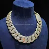 18/20mm Hip Hop Jewely S925 Silver Gold Plated Mens Cuban Link Chain Vvs Moissanite Iced Out Miami Cuban Necklace