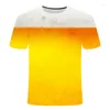 Men's T Shirts Summer Novelty 3D T-shirt Mug Beer Print Hip Hop Round Neck Short Sleeve Men And Women Top Wholesale