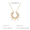 Decorative Flowers Gold Necklace For Women Sun Pendant Short Cactus Choker Chain Layering Star Handmade