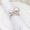 Servettringar pärla justerbar metall ringhållare servett spänne för påskfamilj samla middagsdekor drop leverera dhhjg