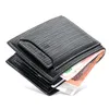 Wallets Fashion Wood Grain Retro Casual Man Leather Short Wallet Large Capacity Simple Separate Card Holder Design