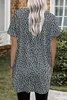 gray Leopard Print Side Pockets Tunic Top 2023 Hot New Z3if#