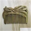 Autre décor à la maison sculpté à la main en bois de santal naturel peigne à cheveux large dent antistatique sans accroc peignes en bois pour hommes femmes livraison directe Dhxnb