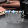 Hair Clips 10pcs 20 Teeth Chip Stone Beads Comb Healing Crystal Hairpin Clamp Bridal Wedding Headwear For Women