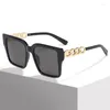 Sunglasses Square Chain Leg For Women Men Luxury Classic Design Car Driving Big Sun Glasses Fashion Vintage Male Female Eyewear