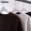 Women's T-Shirt GIGOGOU S-3XL Women T Shirt Spring Autumn Half Sleeve Women Tshirt Chic O Neck Solid 95% Cotton T-Shirt Black White Coffee TeeL230519