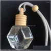 Pendant Necklaces Mini Per Car Hanging Cute Facet Empty Bottle And Beech Wood Cap Wooden For Refilling 8Mlpendant Drop Delivery Jewe Dhxlz