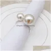 Servettringar pärla justerbar metall ringhållare servett spänne för påskfamilj samla middagsdekor drop leverera dhhjg
