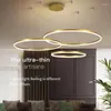 Lâmpadas pendentes iluminação de lustre de LED moderno para sala de estar Estudo Lâmpada de lâmpada de círculo interno Rings Luminária Luster Lustre Luminária