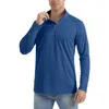 T-shirts pour hommes MAGCOMSEN UPF50 T-shirt pour hommes Protection solaire UV à manches longues Randonnée Chemises de pêche Séchage rapide 14 Zip Été Pull Hauts d'entraînement 230519