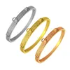 Bangle Circle Mouth Square Shield Bracelet Micro Inlaid Stone Jewelry Wholesale Women's Personality Bracelets Charm Bangles Crystal