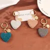 Keychains Light Luxury Multi-Color Love Heart Keychain Full Rhinestone Alloy Key Rings Women Handbag Pendant Creative Key Chains Gift