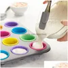 Cupcake 12pcs Sile Bolo Mold Moldes redondos Moldes de assader