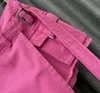 Юбки розовые розовые асимметричная линия короткая юбка женская летняя джинсовая юбка 230519