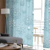 Curtain Christmas Winter Snowflake Tile Tulle Curtains For Living Room Home Kitchen Decor Bedroom Office Voile Drapes Window