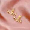 Charm LATS European and American Simple Zircon Stud Earrings for Women Fashion Light Luxury Rear Hanging Earring 2022 Elegant Jewelry AA230518