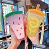 Su Şişeleri Plastik Şişe Karpuz Turuncu Dondurma ST Taşınabilir Popsicle Bardak Çocuklar İçin Kızlar Damla Desan Evi Bahçe Kitc Dherin
