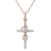 Hanger kettingen Faith Cross ketting vintage oneindigheidssymbool wikkelend kristal voor vrouwen klassieke religieuze sieraden