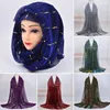 Foulards 2023 mode tête Wrap Hijab pour les femmes musulmanes longue écharpe paillettes paillettes solide Islam châle foulard